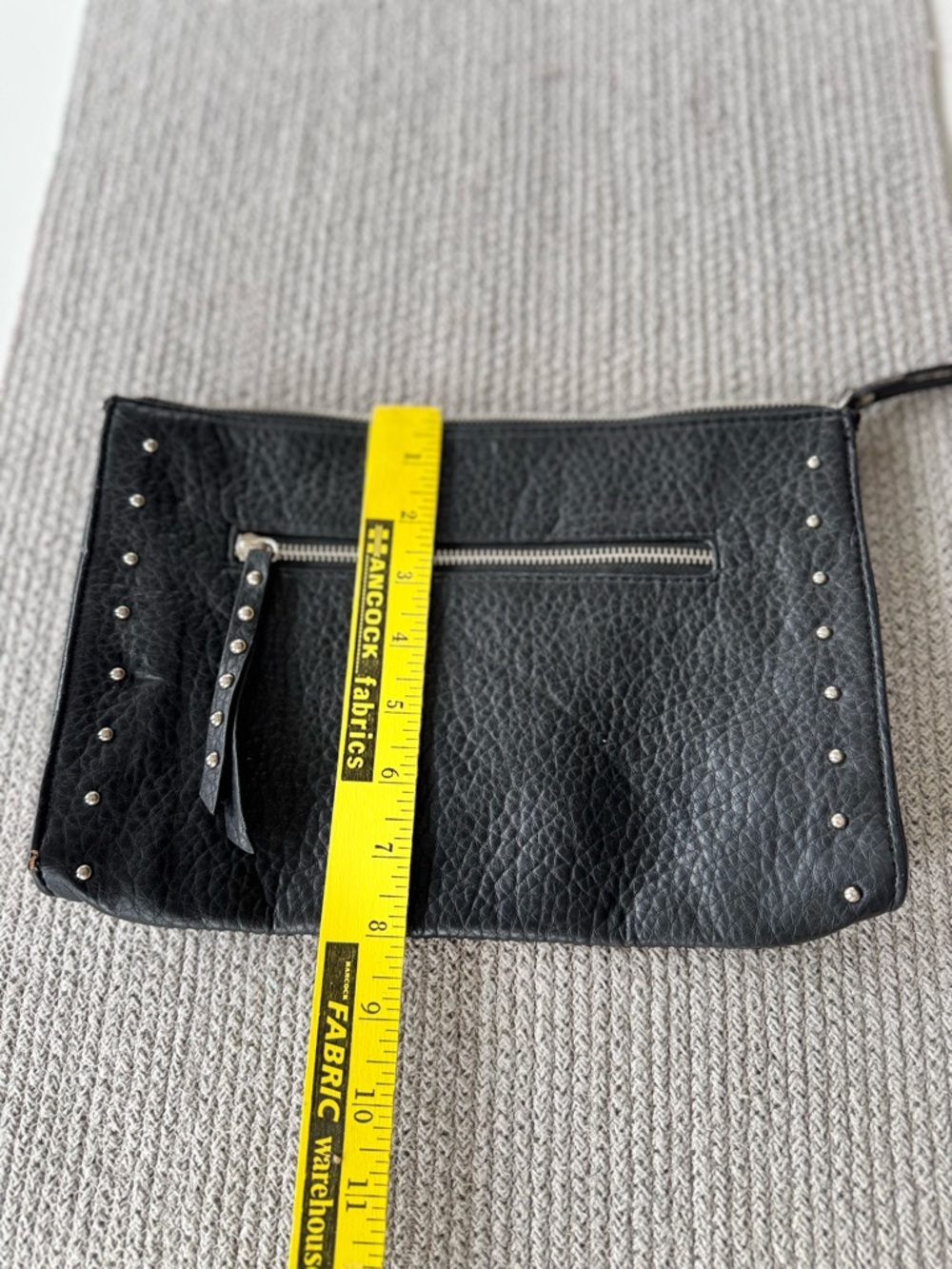 Vintage Y2K Mossimo Black Studded Faux Leather Large Clutch Purse - Picture 5 of 6